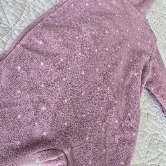 Carter's Newborn Fleece Footless One Piece Purple Polkadot NB - Picture 6 of 6